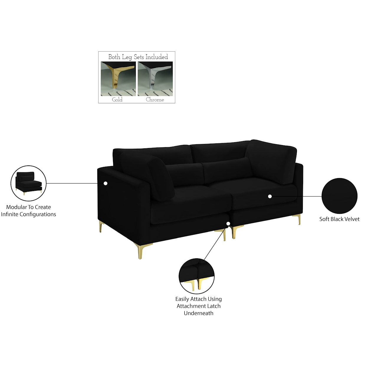 Meridian Furniture Julia Modular Sofa