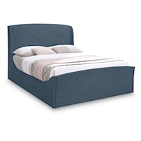 Tess Blue Velvet King Bed (3 Boxes)