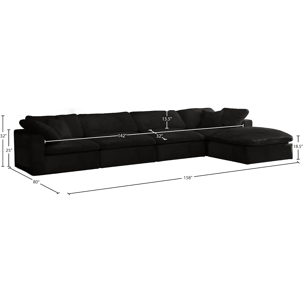 Meridian Furniture Cozy Comfort Modular Sectional