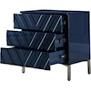 Meridian Furniture Collette Navy Side Table with 3 Drawers