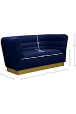 Meridian Furniture Bellini Contemporary Navy Velvet Accent Chair with Gold Base