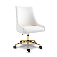 Karina Cream Velvet Office Chair