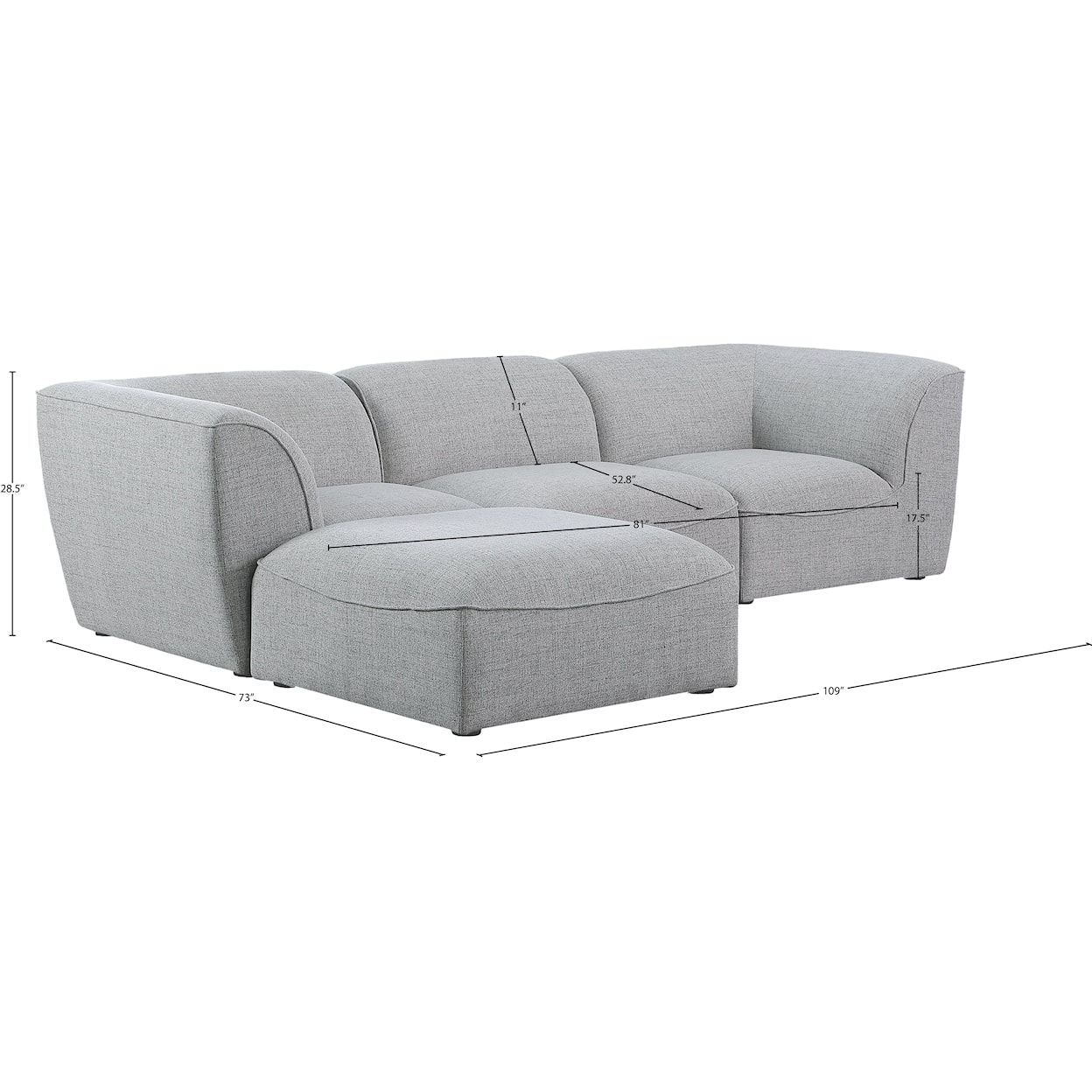 Meridian Furniture Miramar Modular Sectional