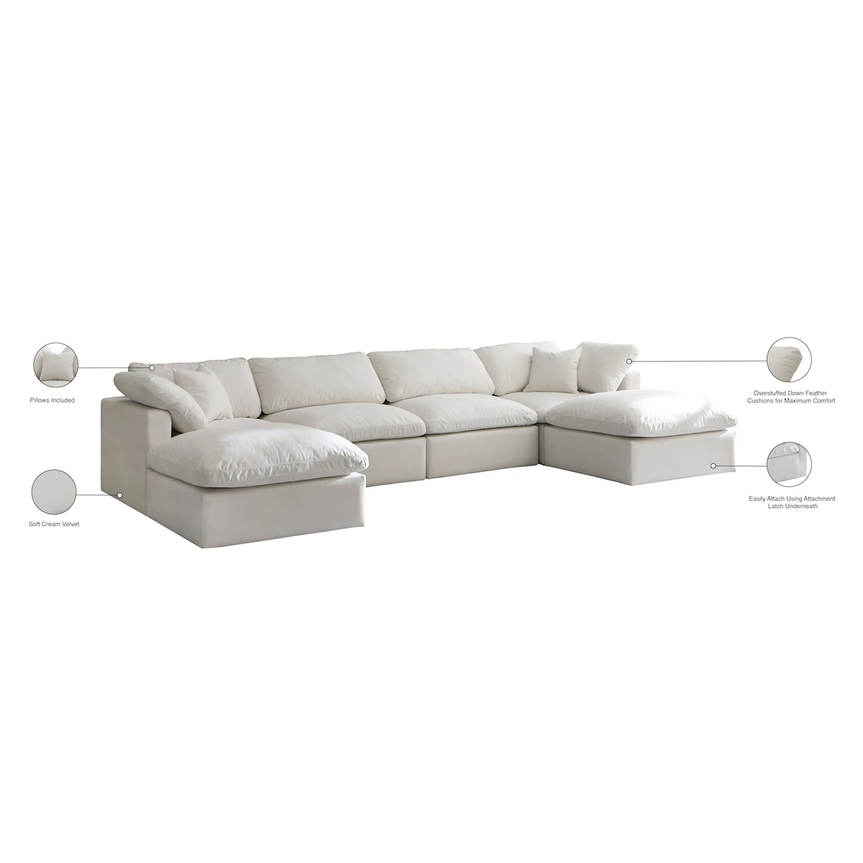 Meridian Furniture Plush Standard Comfort Modular Sectional