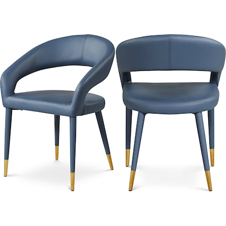 Upholstered Navy Faux Leather Dining Chair