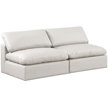 Comfy Cream Faux Leather Modular Sofa