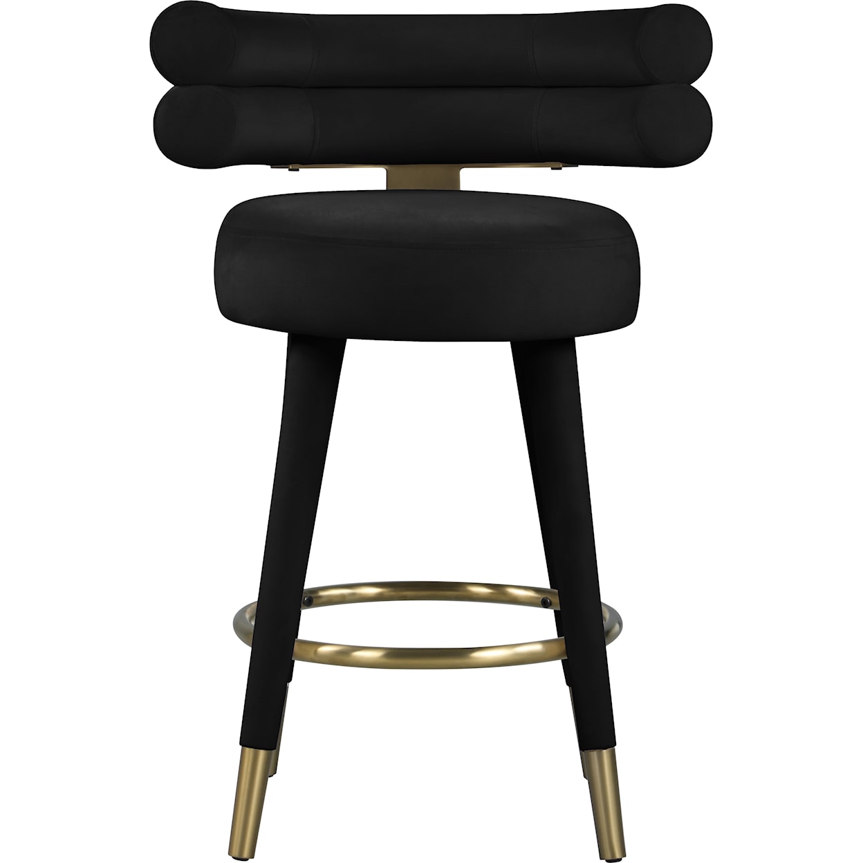 Meridian Furniture Fitzroy Upholstered Black Velvet Counter Stool