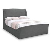 Tess Grey Velvet Queen Bed (3 Boxes)