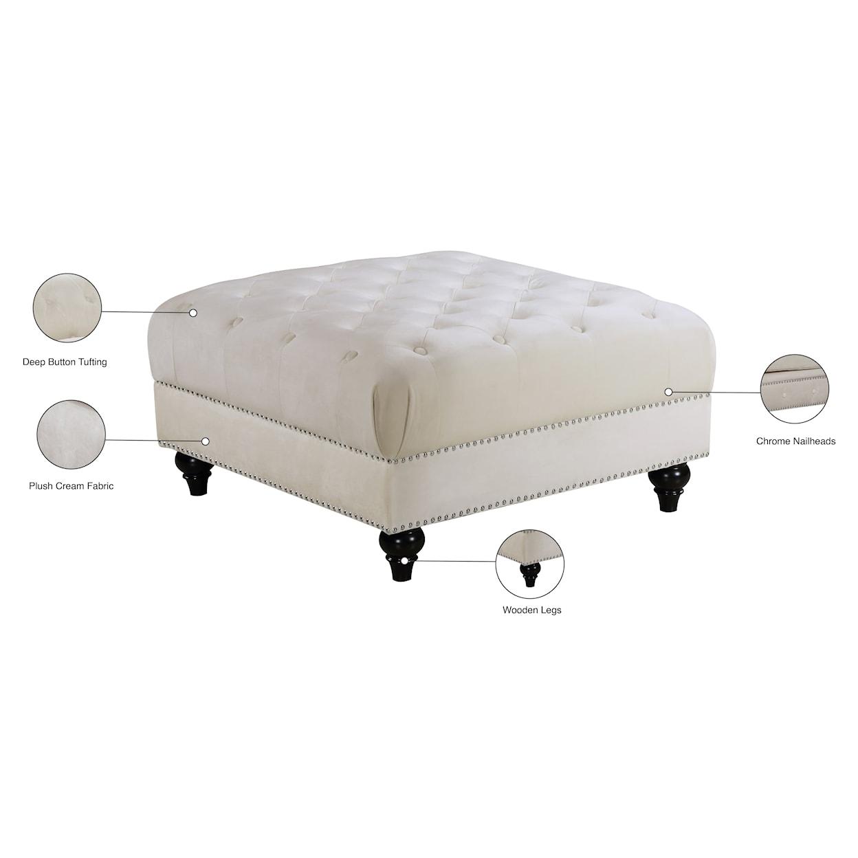 Meridian Furniture Sabrina Ottoman