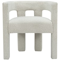Contemporary Athena Accent/Dining Chair Cream Boucle Fabric