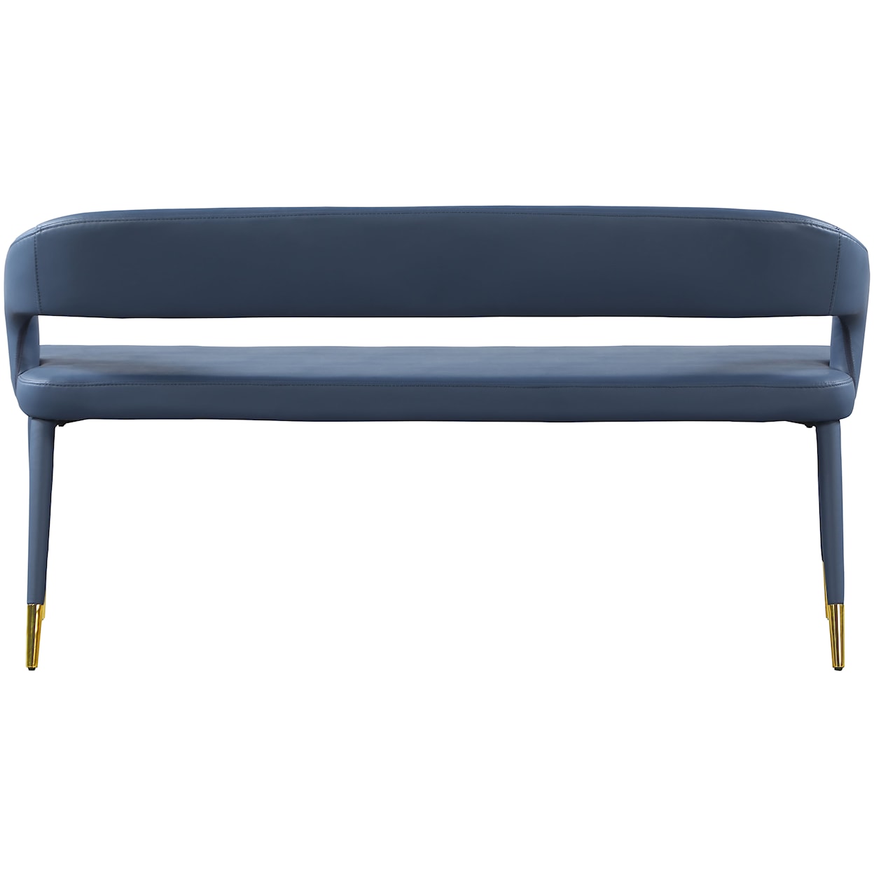 Meridian Furniture Destiny Upholstered Navy Faux Leather Bench