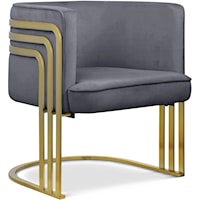 Rays Grey Velvet Accent Chair