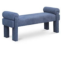 Stefano Navy Polyester Fabric Bench