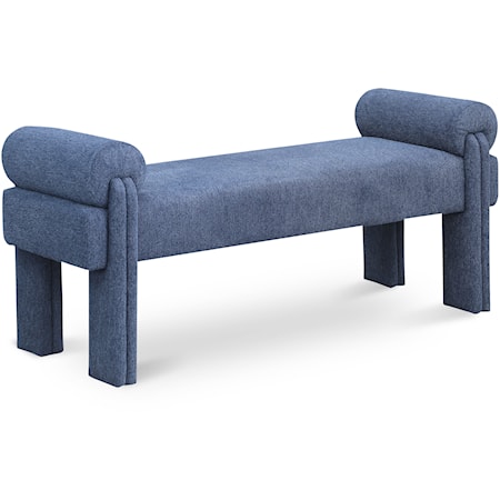 Stefano Navy Polyester Fabric Bench