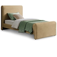 Sloan Camel Velvet Twin Bed (3 Boxes)