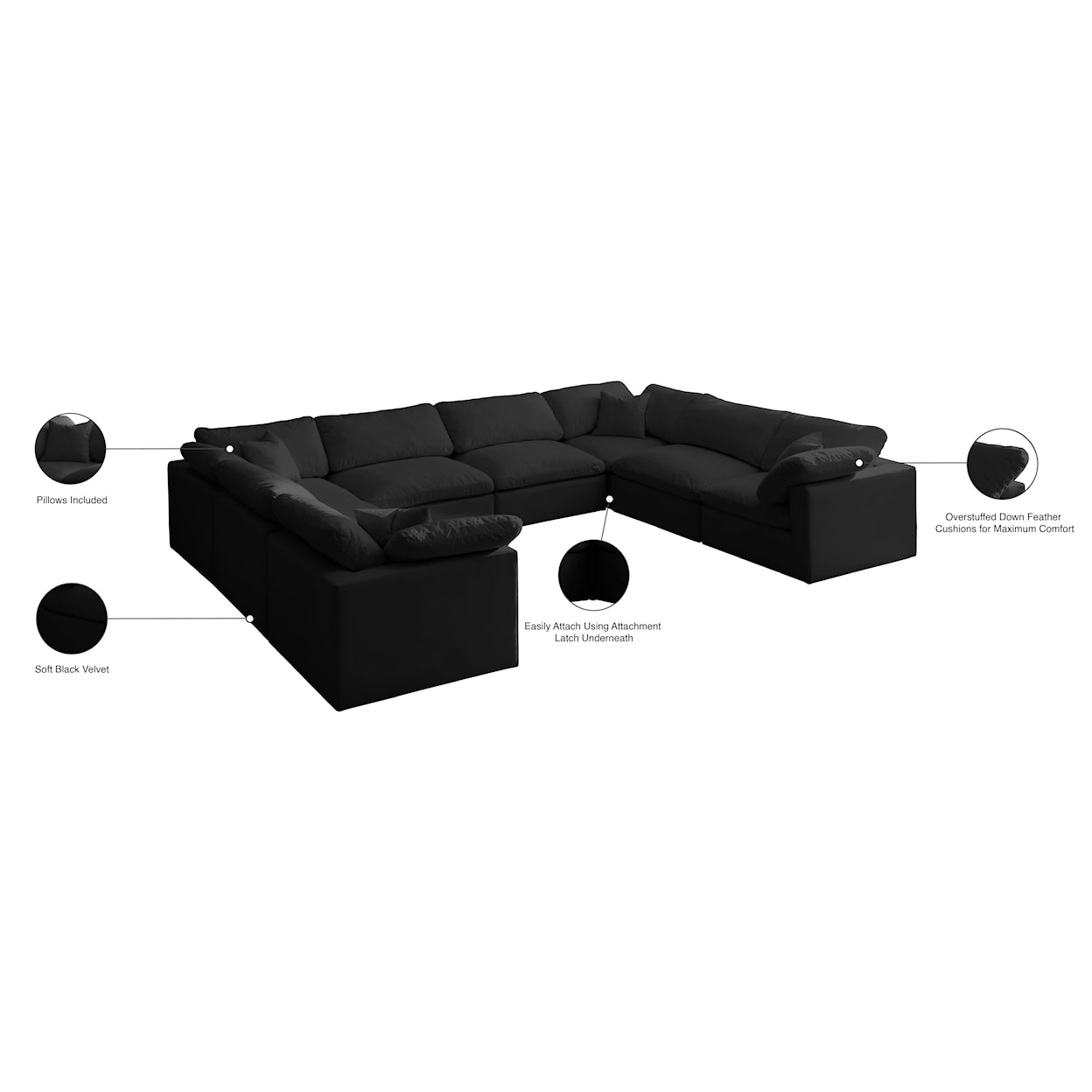 Meridian Furniture Plush Standard Comfort Modular Sectional