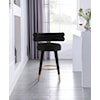 Meridian Furniture Fitzroy Upholstered Black Velvet Counter Stool