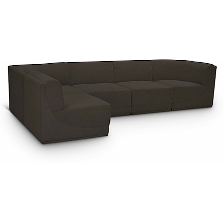 Ollie Brown Boucle Fabric Modular Sectional