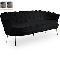 Contemporary Gardenia Sofa Black Velvet
