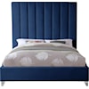 Meridian Furniture Via Full Panel Bed with Channel Tufting