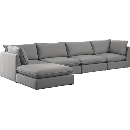 Mackenzie Grey Durable Linen Textured Modular Sectional