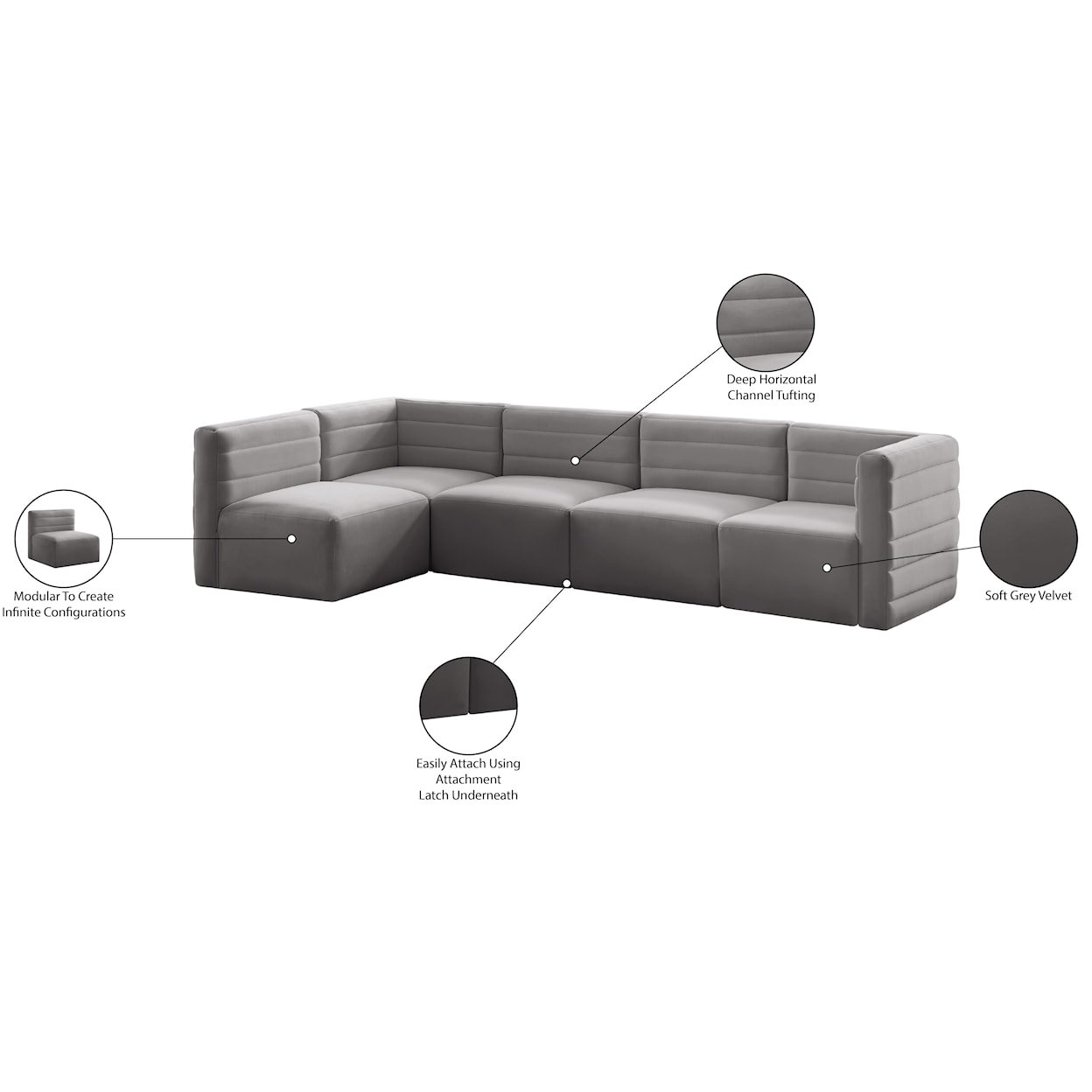 Meridian Furniture Quincy Modular Sectional