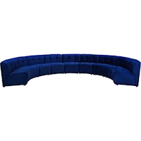 Limitless Navy Velvet 9Pc. Modular Sectional