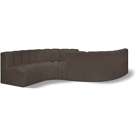 Arc Brown Boucle Fabric Modular Sofa