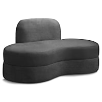 Mitzy Grey Velvet Loveseat