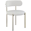 Meridian Furniture Beacon Cream Fabric and Faux Leather Dining Chair