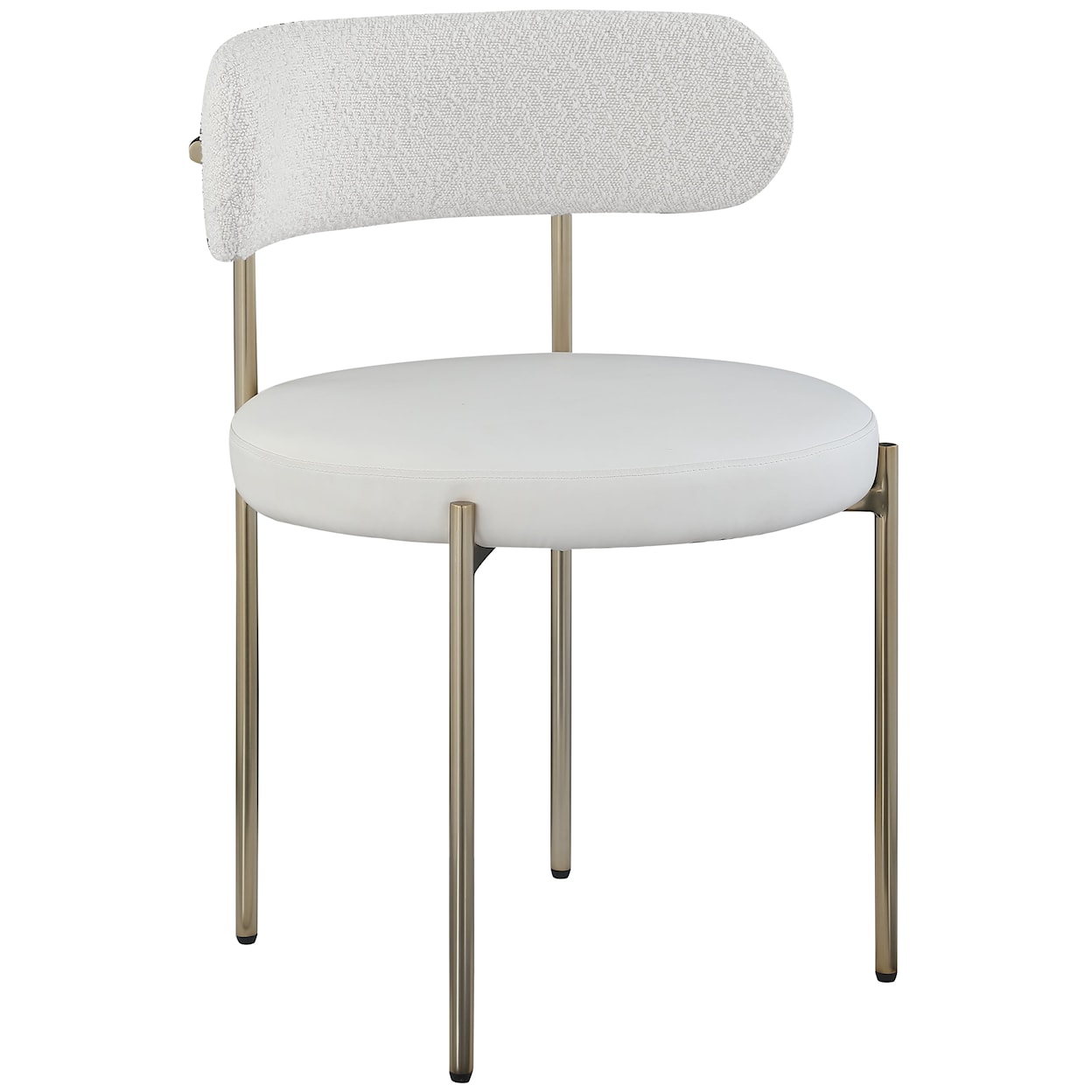 Meridian Furniture Beacon Cream Fabric and Faux Leather Dining Chair