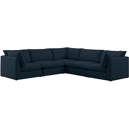 Mackenzie Navy Durable Linen Textured Modular Sectional