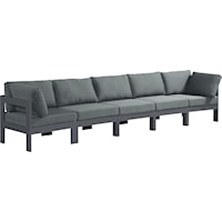 Nizuc Grey Water Resistant Fabric Outdoor Patio Modular Sofa