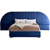 Meridian Furniture Cleo Upholstered Navy Velvet Queen Bed