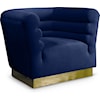 Meridian Furniture Bellini Navy Velvet Accent Chair with Gold Base