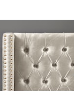 Meridian Furniture Barolo Contemporary Upholstered Cream Velvet Queen Bed