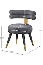 Meridian Furniture Fitzroy Contemporary Upholstered Navy Velvet Dining Chair