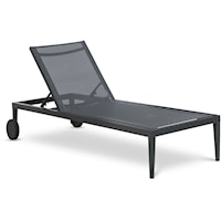 Nizuc Black Mesh Water Resistant Fabric Outdoor Patio Aluminum Mesh Chaise Lounge Chair