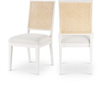 Butterfly Cream Linen Textured Fabric Dining Chair