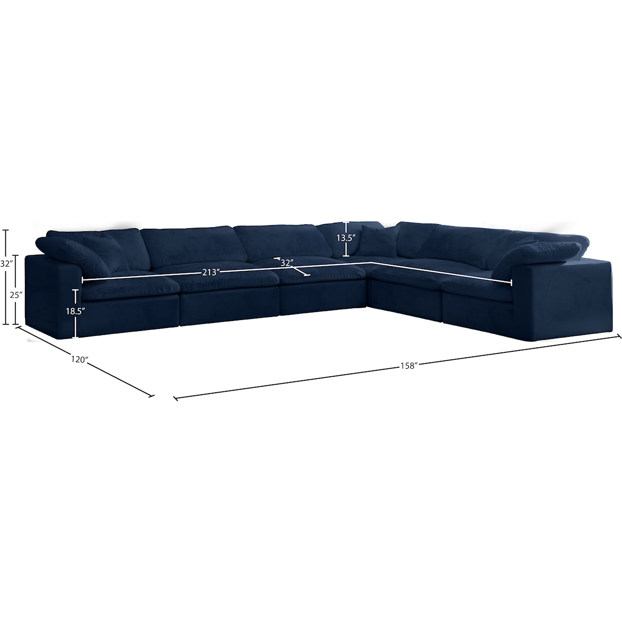 Meridian Furniture Cozy Comfort Modular Sectional