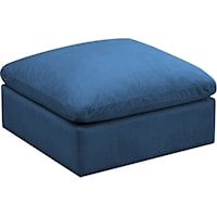 Plush Navy Velvet Standard Comfort Modular Ottoman