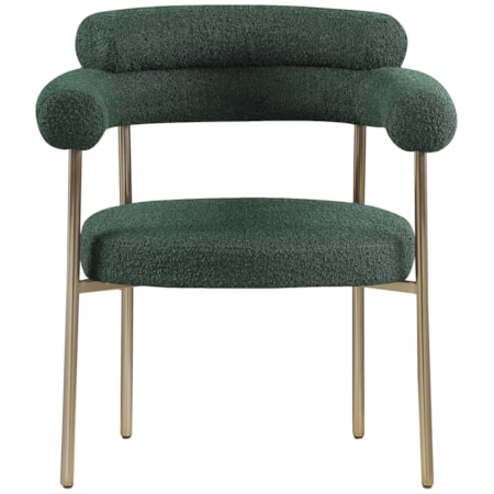 Fabric Dining Chair with Brass Iron Frame