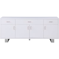 Contemporary Excel Sideboard/Buffet White Lacquer