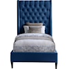 Meridian Furniture Fritz Upholstered Navy Velvet Twin Bed 