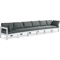 Nizuc Grey Water Resistant Fabric Outdoor Patio Modular Sofa