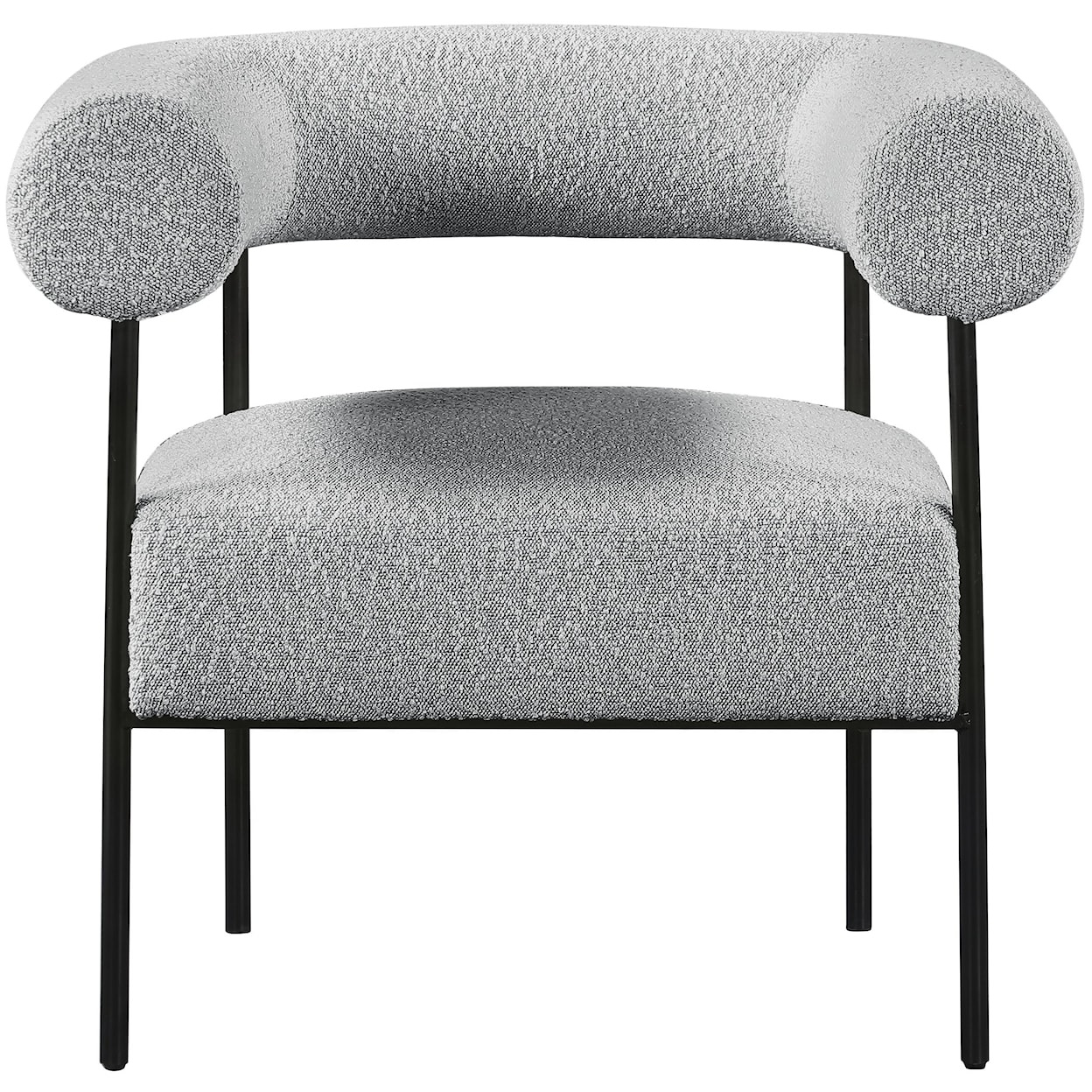 Meridian Furniture Blake Grey Boucle Fabric Accent Chair