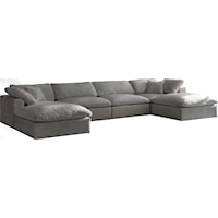 Cozy Grey Velvet Comfort Modular Sectional