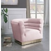 Meridian Furniture Bellini Pink Velvet Accent Chair with Gold Base