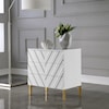 Meridian Furniture Collette White Side Table with 3 Drawers