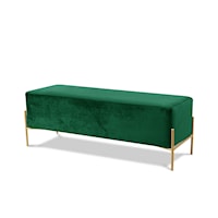 Isla Green Velvet Bench